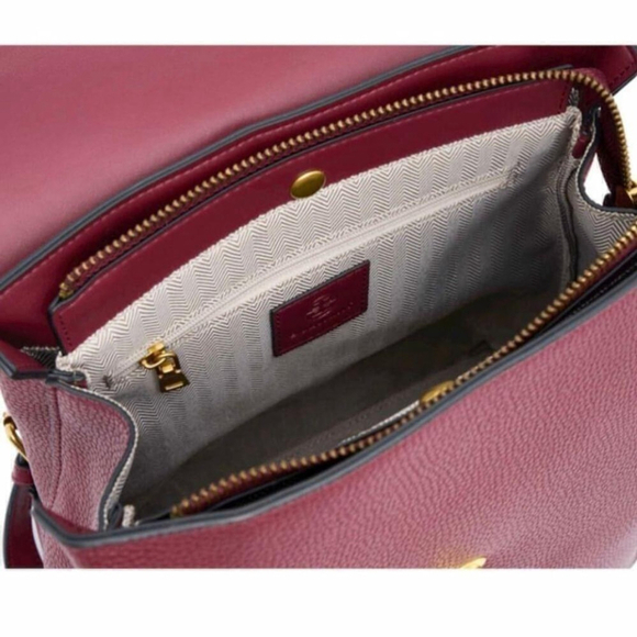 Bolvaint Geneviève Paris Backpack Purse Fine Leather Luxury Tote Bag Plum red - Picture 8 of 16